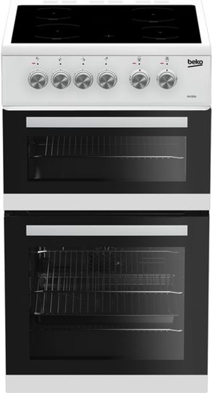 Currys Business | Beko Beko KDVC563AW 50cm Electric Cooker with Ceramic Hob - White - A/A Rated Beko Beko KDVC563AW 50cm Electric Cooker with Ceramic Hob - White - A/A Rated