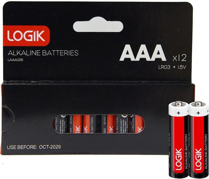 Currys Business | Logik LOGIK LAAA1216 AAA Alkaline Batteries - Pack of 12 Logik LOGIK LAAA1216 AAA Alkaline Batteries - Pack of 12