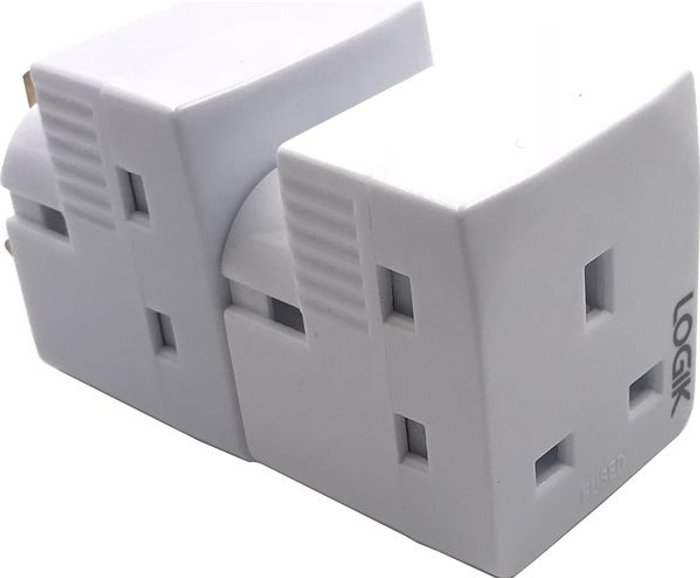 Currys Business | Logik LOGIK L3WAYP18 3-Socket Plug Adapter - Twin Pack Logik LOGIK L3WAYP18 3-Socket Plug Adapter - Twin Pack