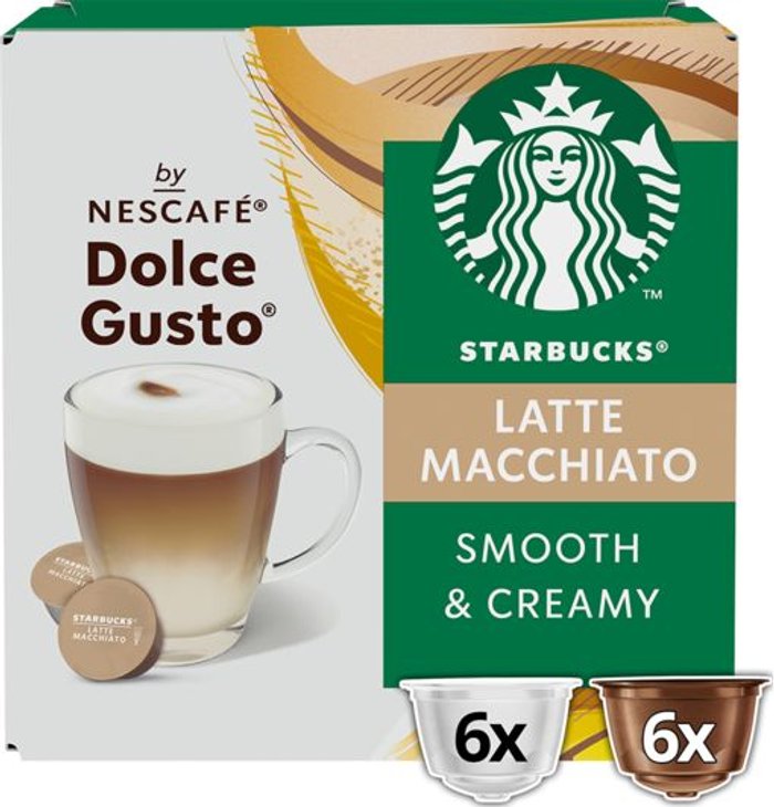 Currys Business | STARBUCKS STARBUCKS Dolce Gusto Latte Macchiato Coffee Pods - Pack of 12, Cream STARBUCKS STARBUCKS Dolce Gusto Latte Macchiato Coffee Pods - Pack of 12, Cream