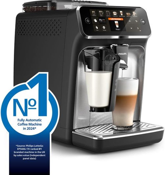 Currys Business | Philips PHILIPS EP5446/70 Bean To Cup Coffee Machine - Black, Black Philips PHILIPS EP5446/70 Bean To Cup Coffee Machine - Black, Black