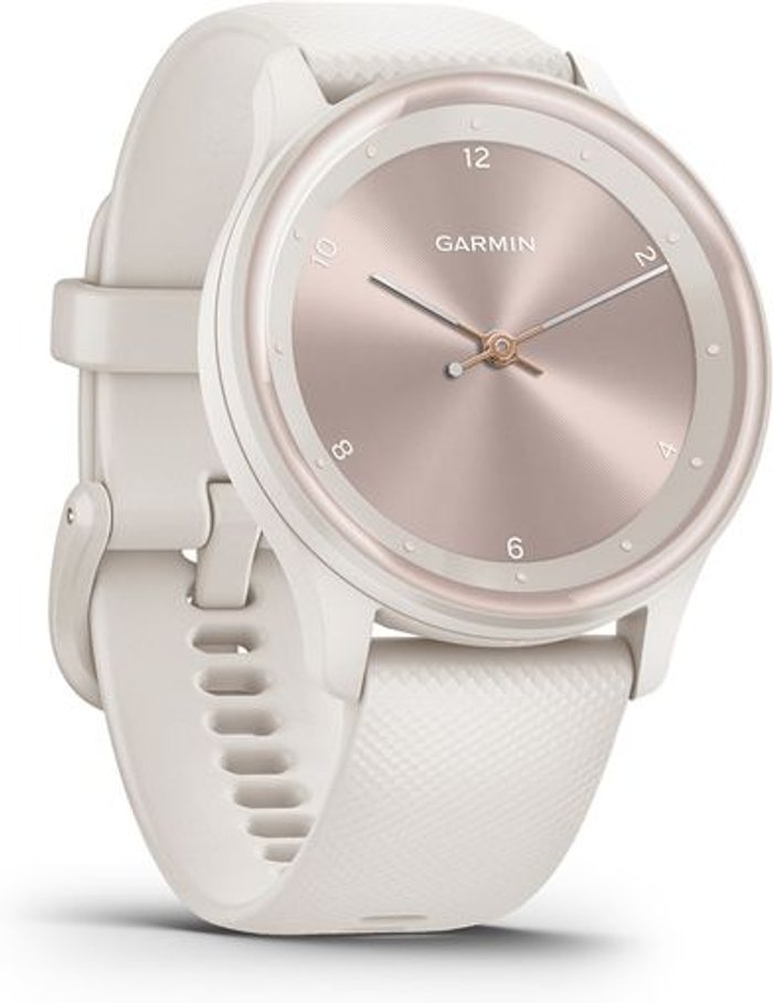 Currys Business | Garmin GARMIN vivomove Sport - Ivory & Peach Gold, Silicone Strap, Small Garmin GARMIN vivomove Sport - Ivory & Peach Gold, Silicone Strap, Small