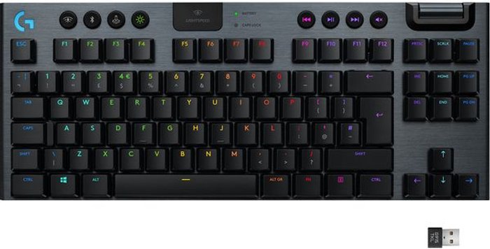 Currys Business | Logitech LOGITECH G915 TKL LIGHTSPEED RGB Wireless Mechanical Gaming Keyboard - Tactile, Black Logitech LOGITECH G915 TKL LIGHTSPEED RGB Wireless Mechanical Gaming Keyboard - Tactile, Black
