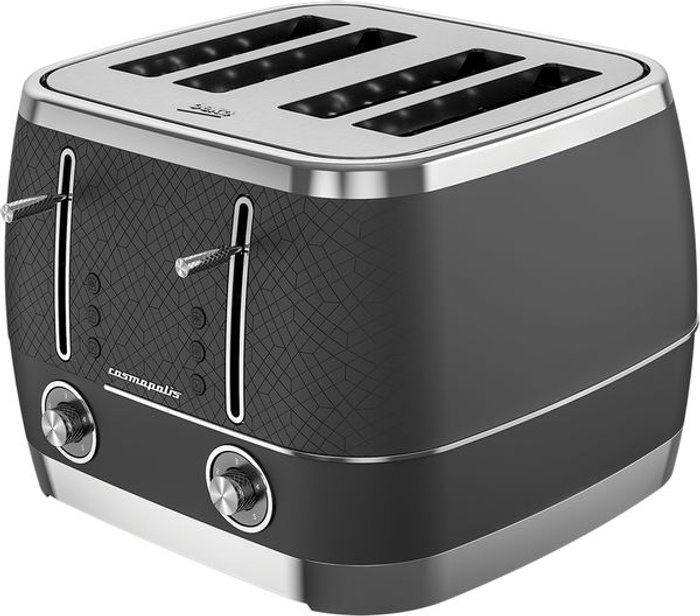 Currys Business | Beko Beko Cosmopolis TAM8402B 4 Slice Toaster - Black Glass Beko Beko Cosmopolis TAM8402B 4 Slice Toaster - Black Glass