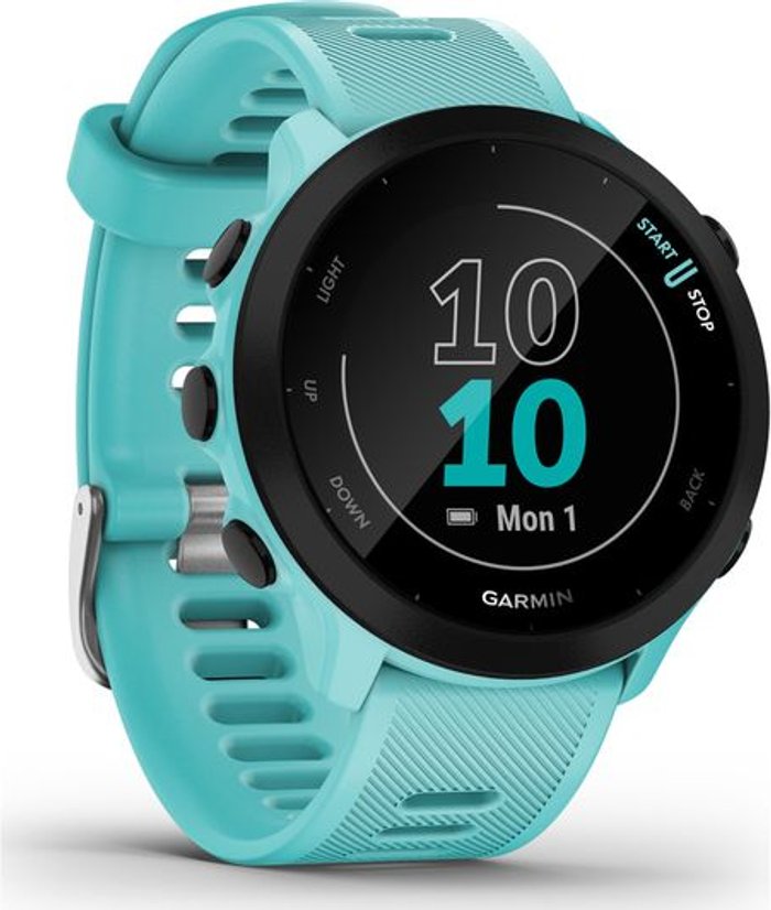 Currys Business | Garmin GARMIN Forerunner 55 Running Watch - Aqua Blue, Universal Garmin GARMIN Forerunner 55 Running Watch - Aqua Blue, Universal