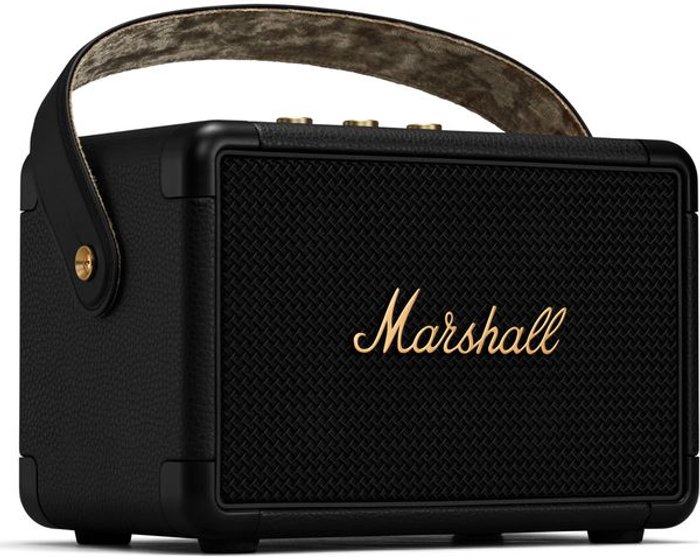Currys Business | Marshall MARSHALL Kilburn II Portable Bluetooth Speaker - Black & Brass, Black Marshall MARSHALL Kilburn II Portable Bluetooth Speaker - Black & Brass, Black