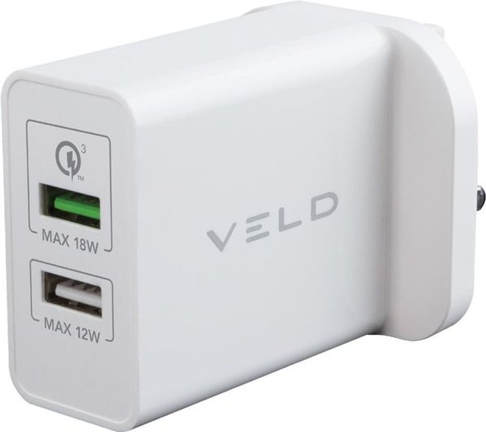 Currys Business | VELD VELD Super-Fast VH30CW 2-port USB Wall Charger VELD VELD Super-Fast VH30CW 2-port USB Wall Charger