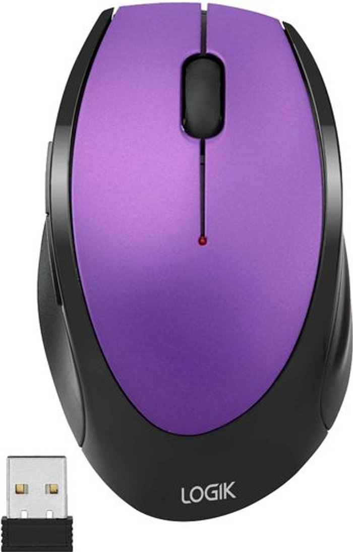 Currys Business | Logik LOGIK LWLMPP23 Wireless Optical Mouse - Purple, Purple Logik LOGIK LWLMPP23 Wireless Optical Mouse - Purple, Purple