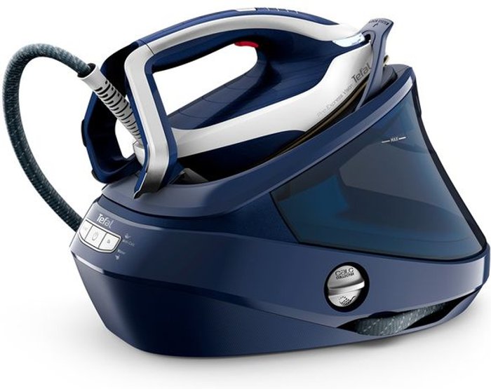Currys Business | Tefal TEFAL Pro Express Vision GV9812 High Pressure Steam Generator Iron - Blue & White Tefal TEFAL Pro Express Vision GV9812 High Pressure Steam Generator Iron - Blue & White