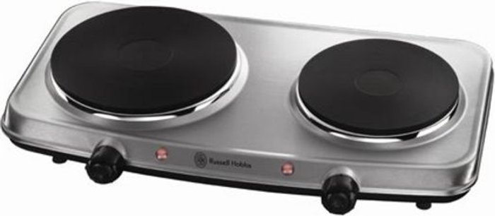 Currys Business | Russell Hobbs Russell Hobbs 15199 2 Plate Mini 2250W Electric Hob - Stainless Steel Russell Hobbs Russell Hobbs 15199 2 Plate Mini 2250W Electric Hob - Stainless Steel