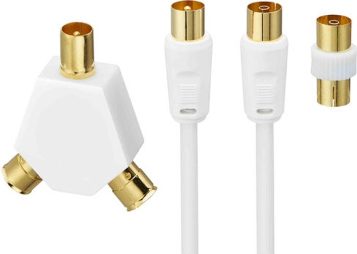 Currys Business | Logik LOGIK L10AERK15 Aerial Cable with Splitter & Adapter - 10 m Logik LOGIK L10AERK15 Aerial Cable with Splitter & Adapter - 10 m