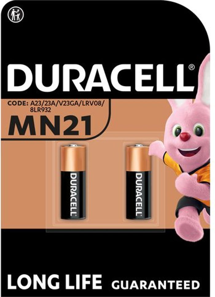 Currys Business | Duracell DURACELL A23/K23/LRV08 MN21 Batteries - Pack of 2 Duracell DURACELL A23/K23/LRV08 MN21 Batteries - Pack of 2