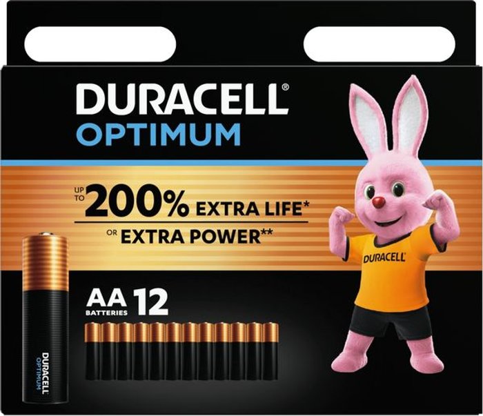 Currys Business | Duracell DURACELL Optimum AA Alkaline Batteries - Pack of 12 Duracell DURACELL Optimum AA Alkaline Batteries - Pack of 12