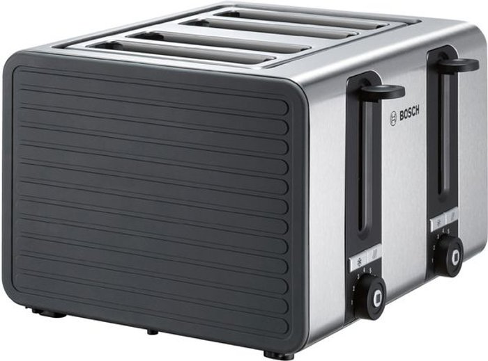 Currys Business | Bosch BOSCH Silicone TAT7S45GB 4-Slice Toaster - Black and Grey Bosch BOSCH Silicone TAT7S45GB 4-Slice Toaster - Black and Grey