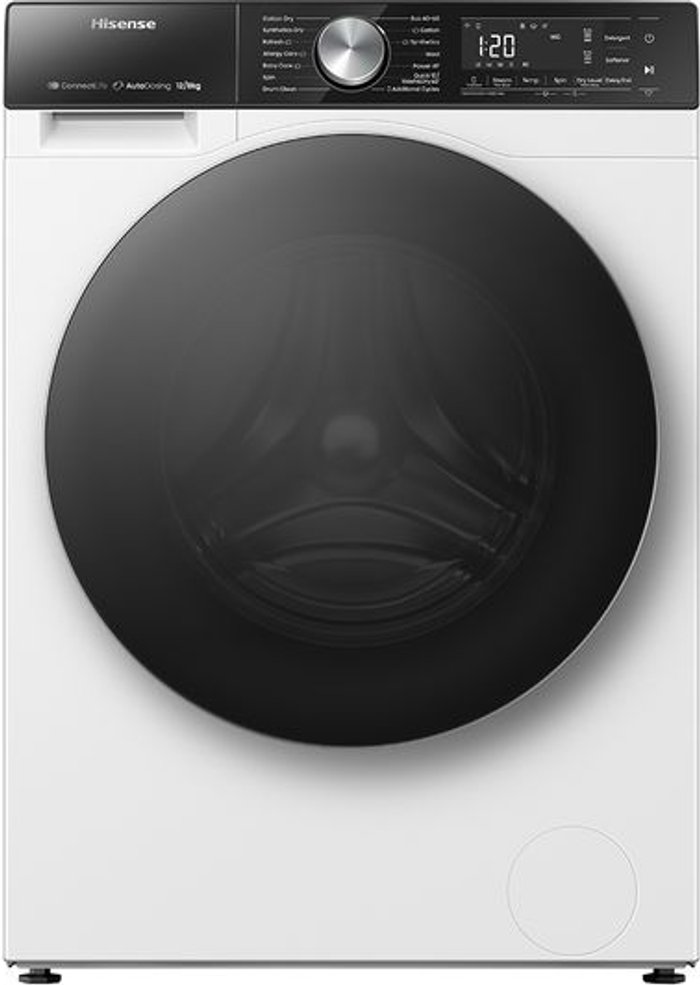 Currys Business | Hisense HISENSE Series 5 WD5S1245BW WiFi-enabled 12 kg Washer Dryer - White, White Hisense HISENSE Series 5 WD5S1245BW WiFi-enabled 12 kg Washer Dryer - White, White