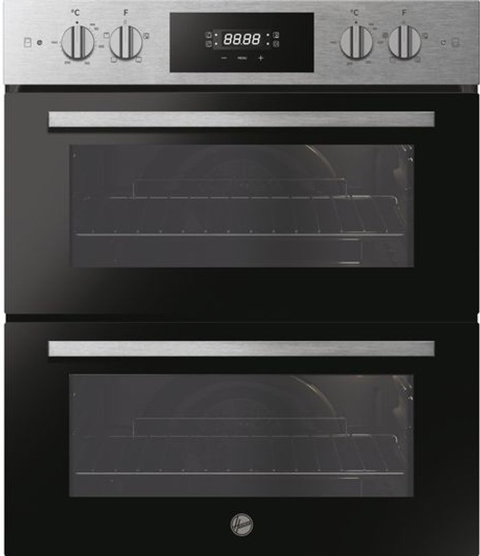 Currys Business | Hoover HOOVER HO7DC3B308IN Electric Built-under Double Oven - Stainless Steel & Black, Stainless Steel Hoover HOOVER HO7DC3B308IN Electric Built-under Double Oven - Stainless Steel & Black, Stainless Steel