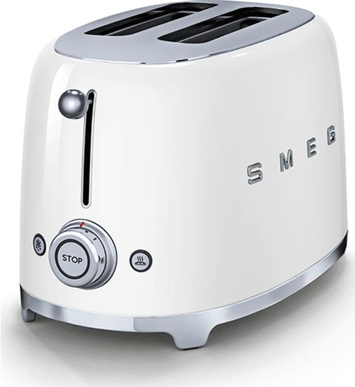 Currys Business | Smeg SMEG 50's Retro TSF01WHUK 2-Slice Toaster - White Smeg SMEG 50's Retro TSF01WHUK 2-Slice Toaster - White