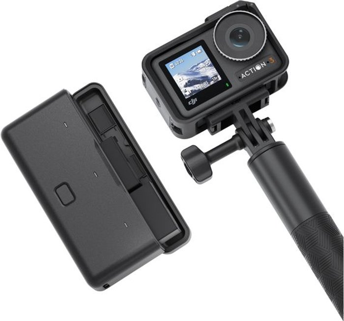 Currys Business | DJI DJI Osmo Action 3 Adventure Combo 4K Ultra HD Action Camera - Black, Black DJI DJI Osmo Action 3 Adventure Combo 4K Ultra HD Action Camera - Black, Black
