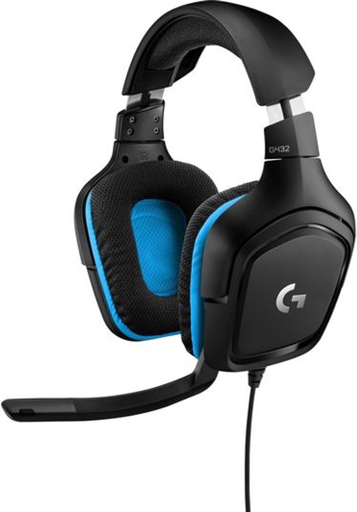 Currys Business | Logitech LOGITECH G432 7.1 Gaming Headset - Black & Blue Logitech LOGITECH G432 7.1 Gaming Headset - Black & Blue