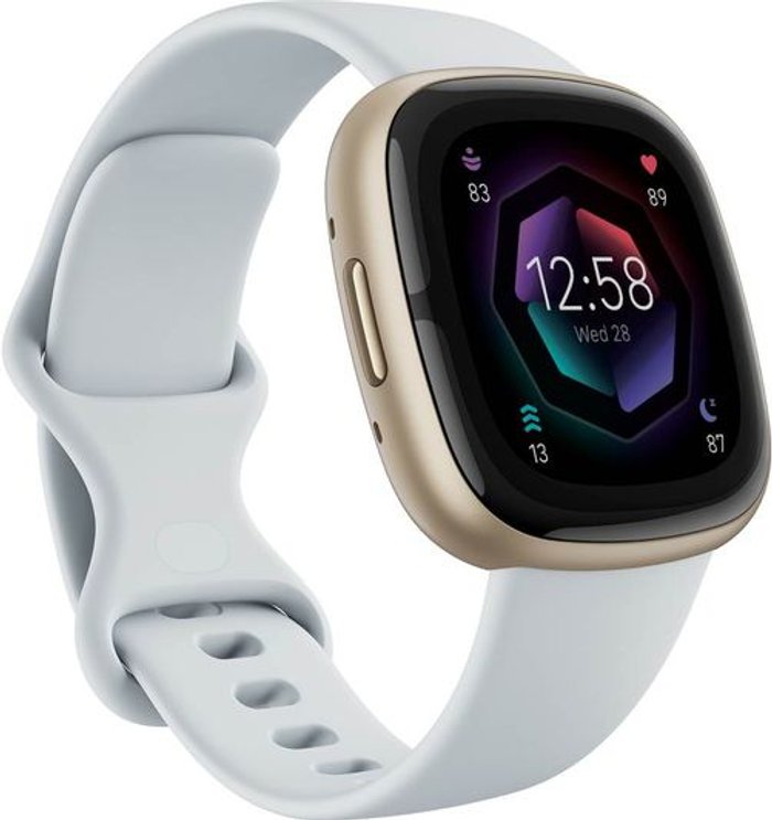 Currys Business | Fitbit FITBIT Sense 2 with Amazon Alexa - Blue Mist & Soft Gold Fitbit FITBIT Sense 2 with Amazon Alexa - Blue Mist & Soft Gold