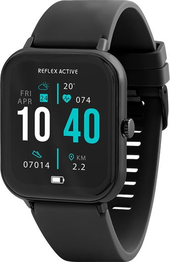 Currys Business | REFLEX ACTIVE REFLEX ACTIVE Series 23 Smart Watch - Black, Silicone Strap REFLEX ACTIVE REFLEX ACTIVE Series 23 Smart Watch - Black, Silicone Strap