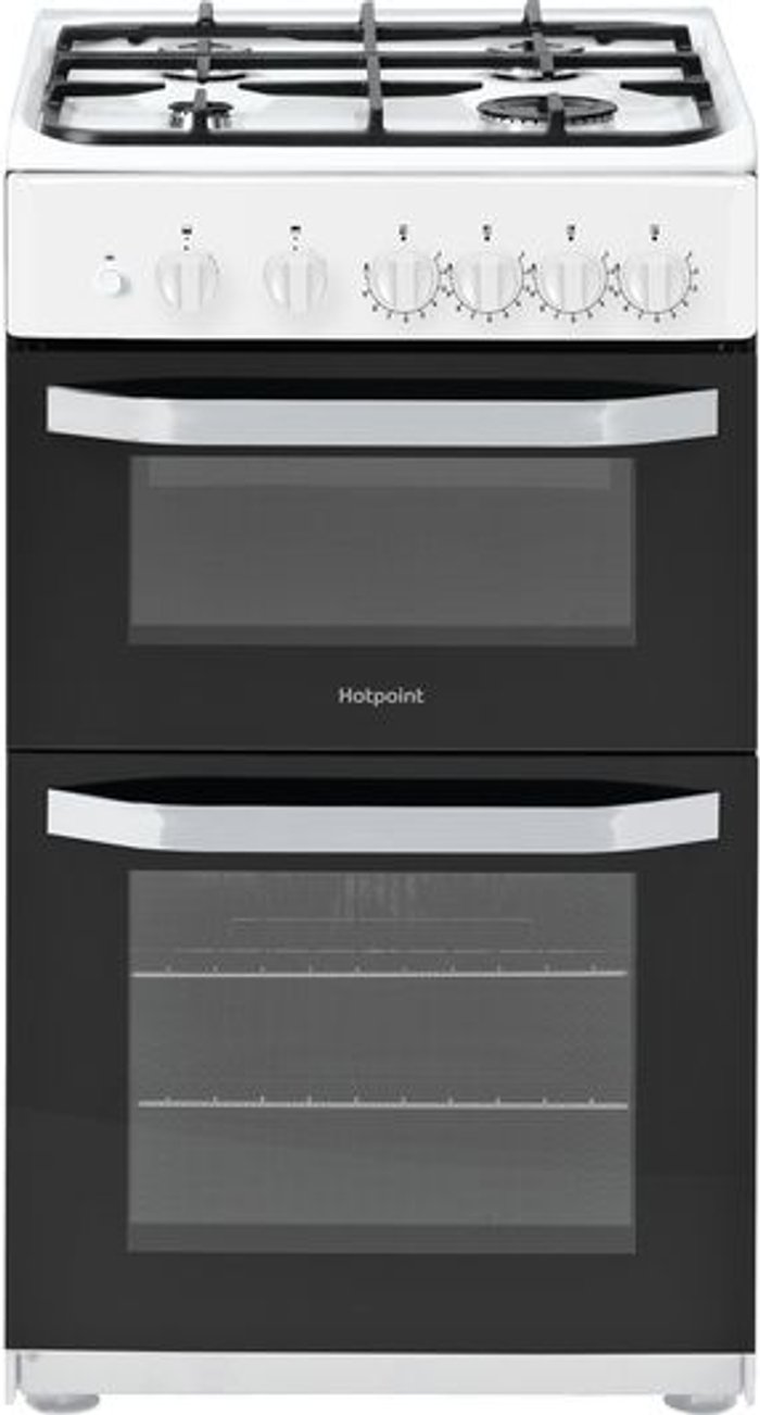 Currys Business | Hotpoint HOTPOINT HD5G00KCW 50 cm Gas Cooker - White Hotpoint HOTPOINT HD5G00KCW 50 cm Gas Cooker - White