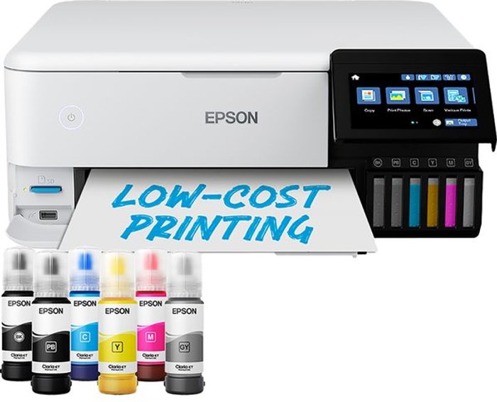 Currys Business | Epson EPSON EcoTank ET-8500 All-in-One Wireless Photo Printer, White Epson EPSON EcoTank ET-8500 All-in-One Wireless Photo Printer, White