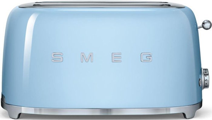 Currys Business | Smeg SMEG TSF02PBUK 4-Slice Toaster - Pastel Blue Smeg SMEG TSF02PBUK 4-Slice Toaster - Pastel Blue
