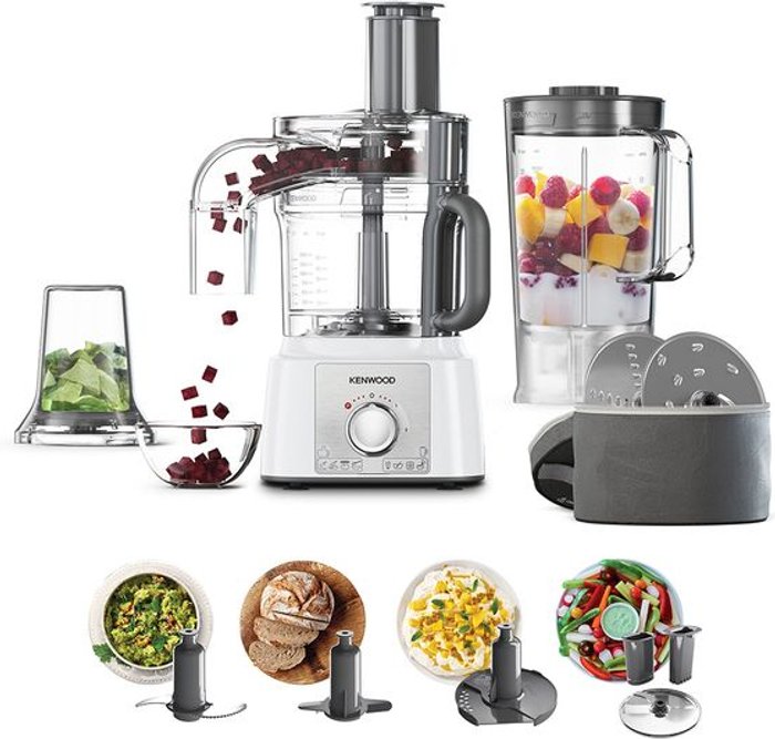 Currys Business | Kenwood KENWOOD MultiPro Express FDP65.860WH Food Processor - White Kenwood KENWOOD MultiPro Express FDP65.860WH Food Processor - White