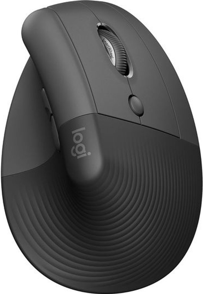 Currys Business | Logitech LOGITECH Lift Vertical Ergonomic Optical Mouse - Graphite, Black,Silver/Grey Logitech LOGITECH Lift Vertical Ergonomic Optical Mouse - Graphite, Black,Silver/Grey
