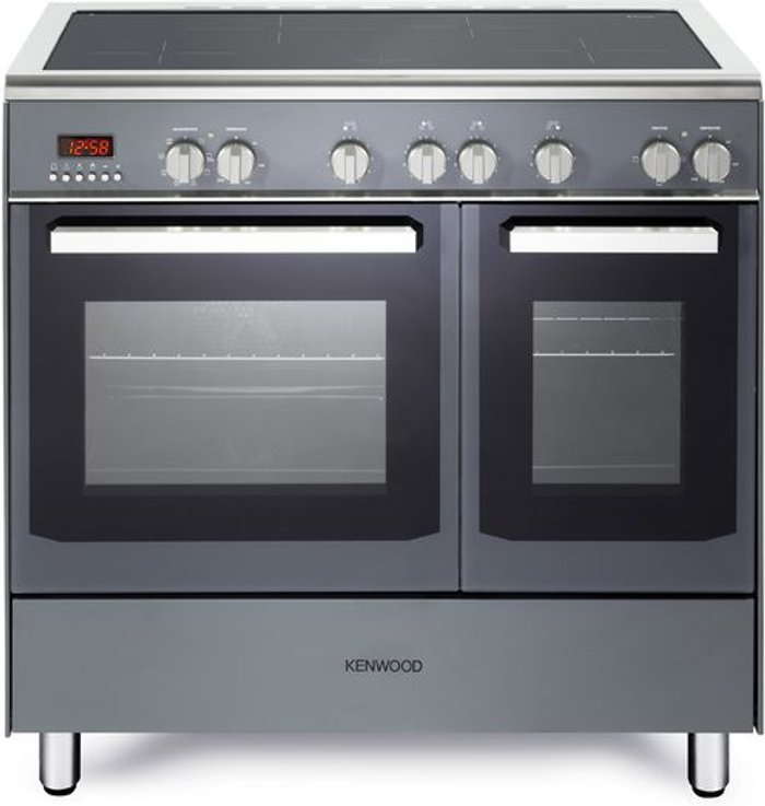 Currys Business | Kenwood KENWOOD CK419SLE 90 cm Electric Induction Range Cooker - Slate Grey & Chrome Kenwood KENWOOD CK419SLE 90 cm Electric Induction Range Cooker - Slate Grey & Chrome