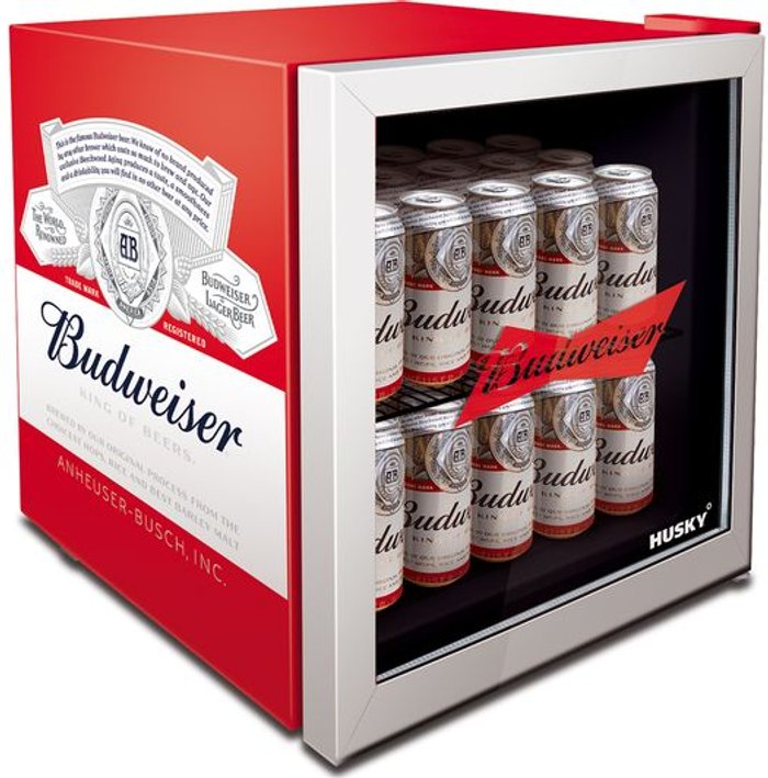 Currys Business | Husky HUSKY Budweiser HUS-HU253 Drinks Cooler - Red Husky HUSKY Budweiser HUS-HU253 Drinks Cooler - Red
