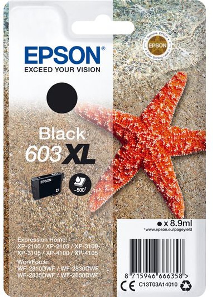 Currys Business | Epson EPSON 603 XL Starfish Black Ink Cartridge Epson EPSON 603 XL Starfish Black Ink Cartridge