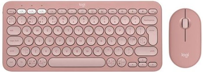 Currys Business | Logitech LOGITECH Pebble 2 MK380 Wireless Keyboard & Mouse Set - Rose Logitech LOGITECH Pebble 2 MK380 Wireless Keyboard & Mouse Set - Rose