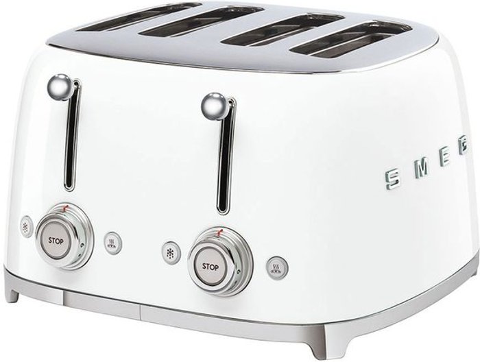 Currys Business | Smeg SMEG 50's Retro Style TSF03WHUK 4-Slice Toaster - White Smeg SMEG 50's Retro Style TSF03WHUK 4-Slice Toaster - White