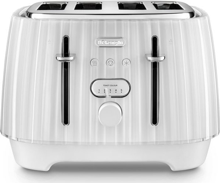 Currys Business | Delonghi DELONGHI Ballerina CTD4003.W 4-Slice Toaster - White Delonghi DELONGHI Ballerina CTD4003.W 4-Slice Toaster - White
