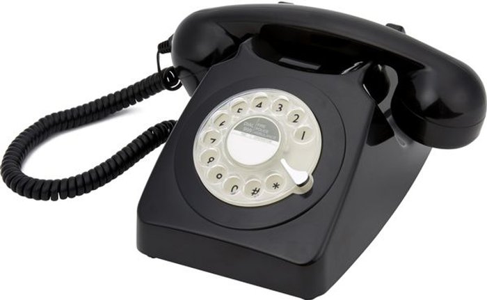 Currys Business | Gpo GPO 746 Rotary Corded Phone - Black Gpo GPO 746 Rotary Corded Phone - Black