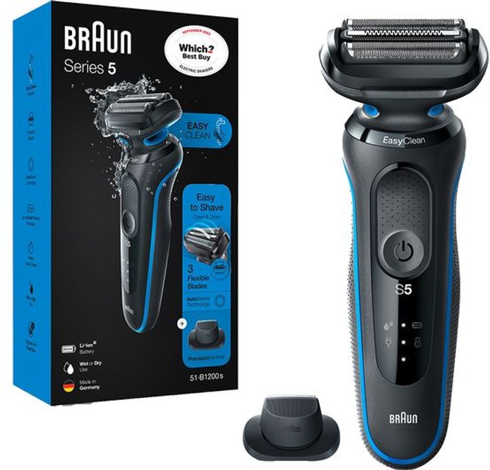 Currys Business | Braun BRAUN Series 5 50-B1200s Wet & Dry Foil Shaver - Black Braun BRAUN Series 5 50-B1200s Wet & Dry Foil Shaver - Black