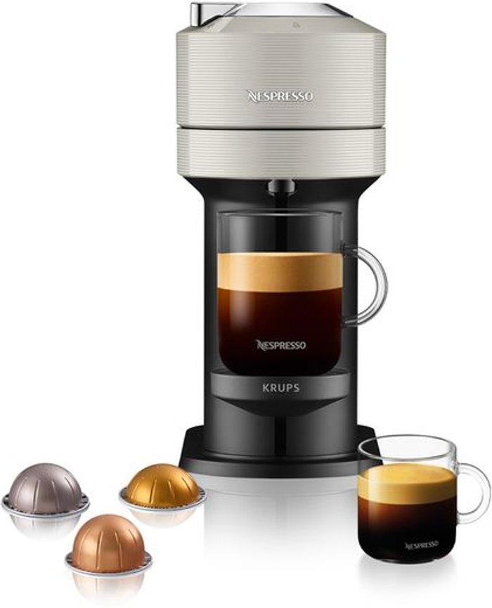 Currys Business | Nespresso NESPRESSO by KRUPS Vertuo Next XN910B40 Coffee Machine - Light Grey Nespresso NESPRESSO by KRUPS Vertuo Next XN910B40 Coffee Machine - Light Grey