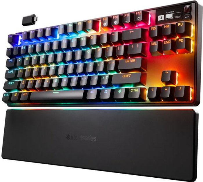 Currys Business | SteelSeries STEELSERIEES Apex Pro TKL 2023 Wireless Mechanical Gaming Keyboard - Black, Black SteelSeries STEELSERIEES Apex Pro TKL 2023 Wireless Mechanical Gaming Keyboard - Black, Black
