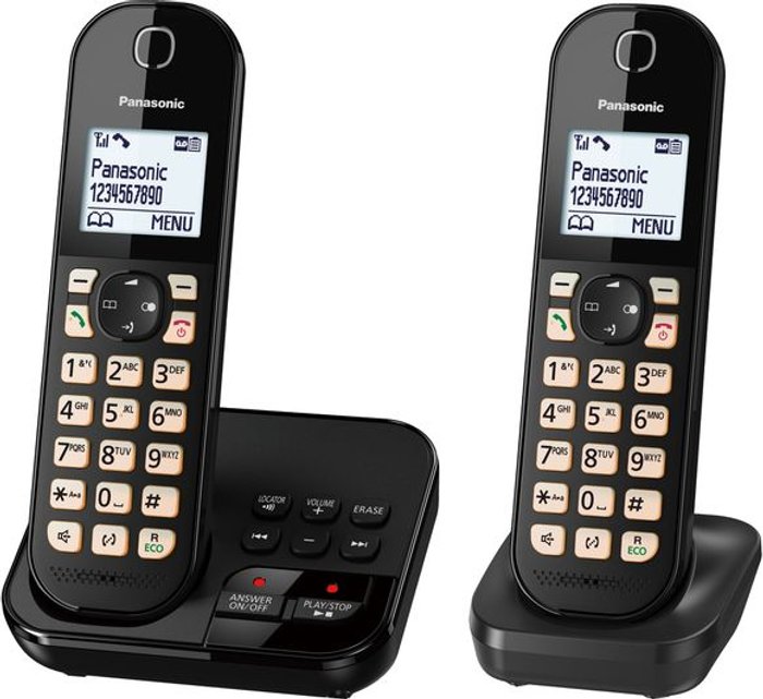 Currys Business | Panasonic PANASONIC KX-TGC462EB Cordless Phone - Twin Handsets Panasonic PANASONIC KX-TGC462EB Cordless Phone - Twin Handsets
