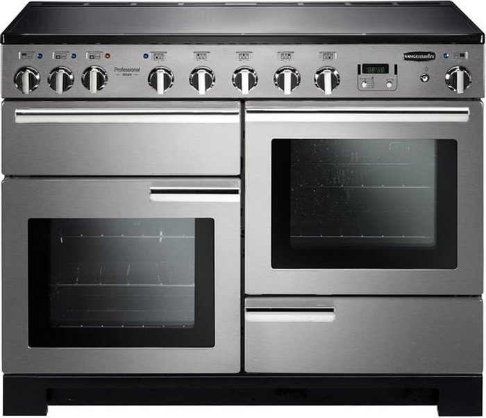 Currys Business | Rangemaster Rangemaster Professional Deluxe PDL110EISS/C 110cm Electric Range Cooker with Induction Hob - Stainless Steel - A/A Rated Rangemaster Rangemaster Professional Deluxe PDL110EISS/C 110cm Electric Range Cooker with Induction Hob - Stainless Steel - A/A Rated