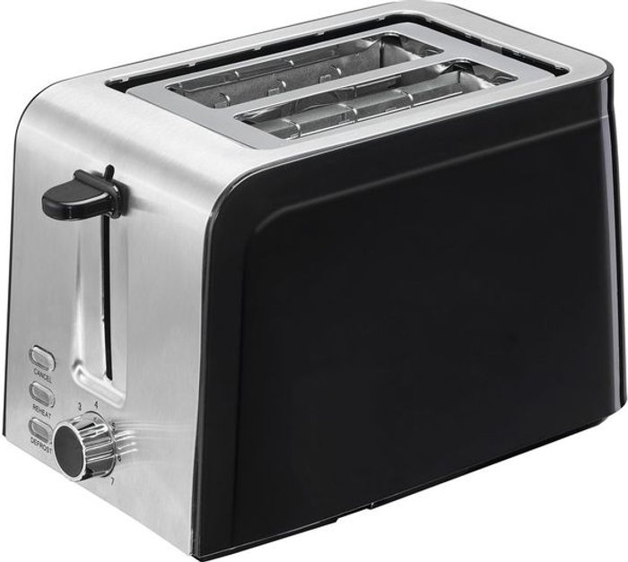 Currys Business | Logik LOGIK L02TSS17 2-Slice Toaster - Black & Stainless Steel Logik LOGIK L02TSS17 2-Slice Toaster - Black & Stainless Steel
