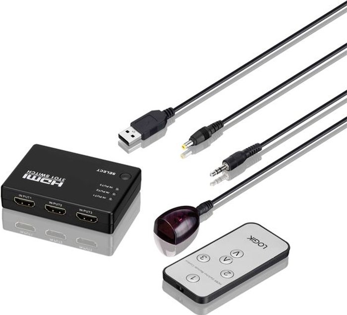 Currys Business | Logik LOGIK LHDSW19 3-Port HDMI Switch Logik LOGIK LHDSW19 3-Port HDMI Switch