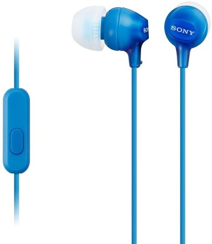 Currys Business | Sony SONY EX15APLI Headphones - Blue Sony SONY EX15APLI Headphones - Blue