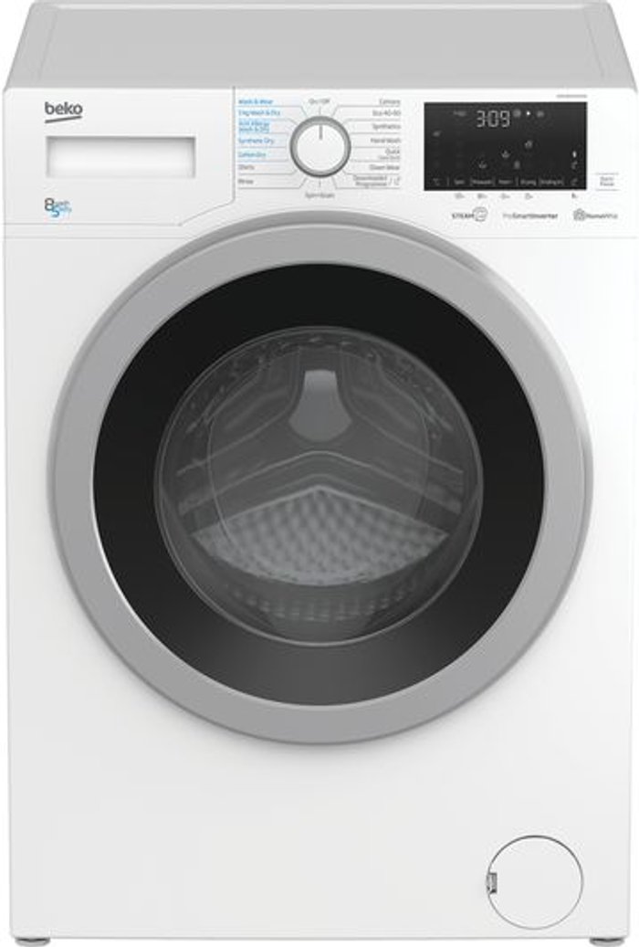 Currys Business | Beko BEKO WDEX8540430W Bluetooth 8 kg Washer Dryer - White Beko BEKO WDEX8540430W Bluetooth 8 kg Washer Dryer - White