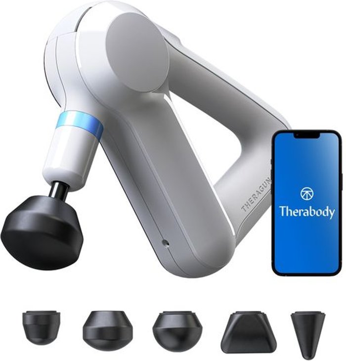 Currys Business | THERABODY THERABODY Theragun Elite Smart Percussive Therapy Device - White THERABODY THERABODY Theragun Elite Smart Percussive Therapy Device - White