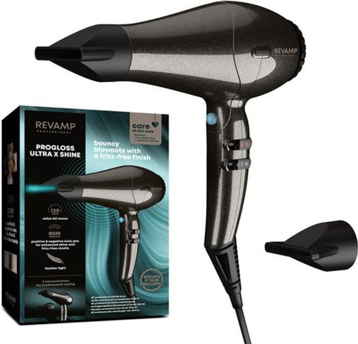 Currys Business | REVAMP REVAMP Progloss DR-3950-GB Hair Dryer - Black, Black REVAMP REVAMP Progloss DR-3950-GB Hair Dryer - Black, Black