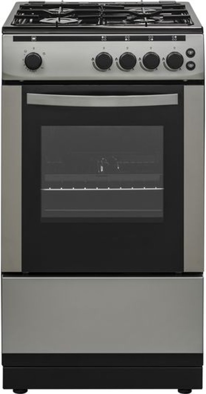 Currys Business | Essentials ESSENTIALS CFSGSV18 50 cm Gas Cooker - Inox Essentials ESSENTIALS CFSGSV18 50 cm Gas Cooker - Inox