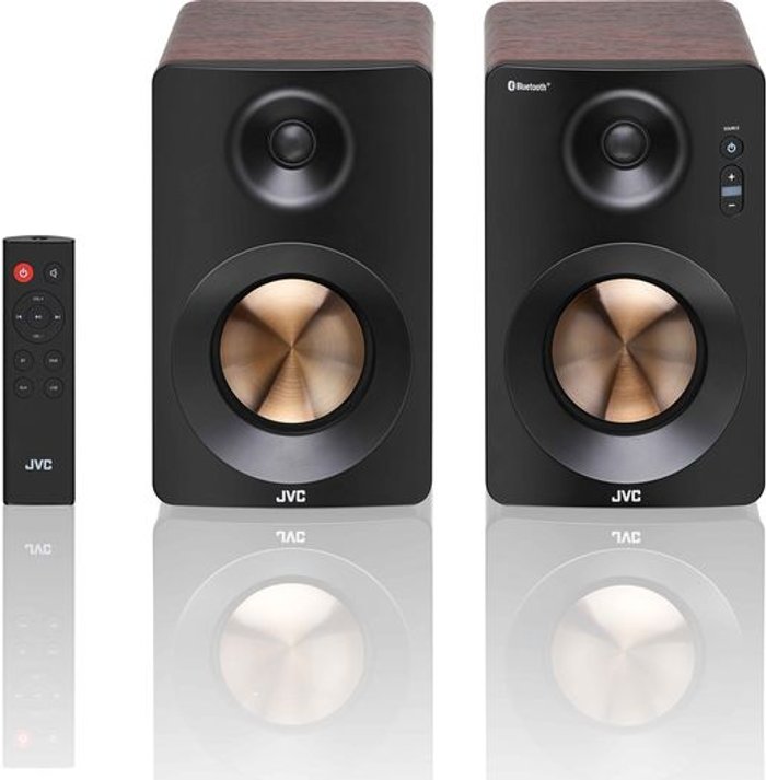Currys Business | JVC JVC XS-D629BM 2.0 Bluetooth Bookshelf Speakers - Walnut JVC JVC XS-D629BM 2.0 Bluetooth Bookshelf Speakers - Walnut